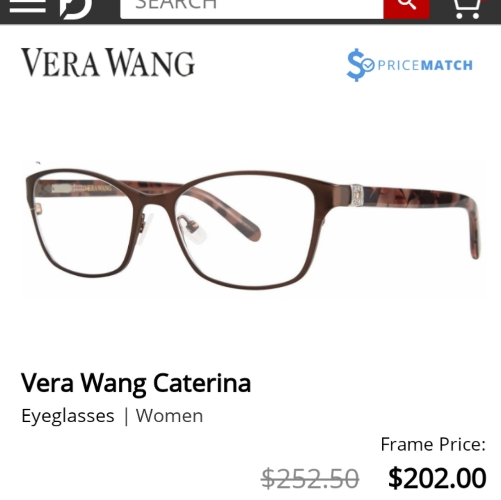 Vera Wang Luxe Titanium Eyeglasses with Swarovski